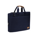 SLOTEN - Santhome® 15" Laptop Bag - Navy Blue/Tan