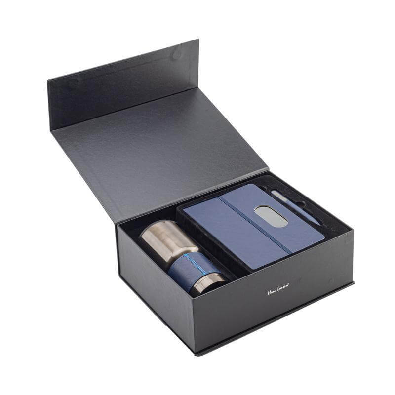 GIESSEN - Hans Larsen Gift Set of Tumbler, Notebook and Pen - Blue	