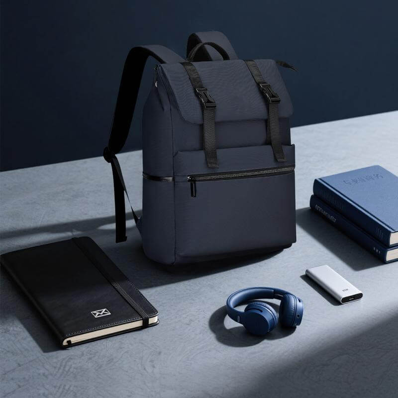 LEON - Giftology 17" Rolltop Backpack - Blue