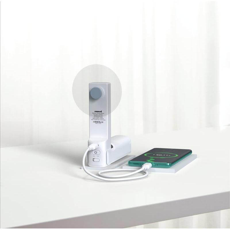 ZEPHYR - @memorii 4-in-1 Fan Powerbank, Safety Alarm & Torch - White