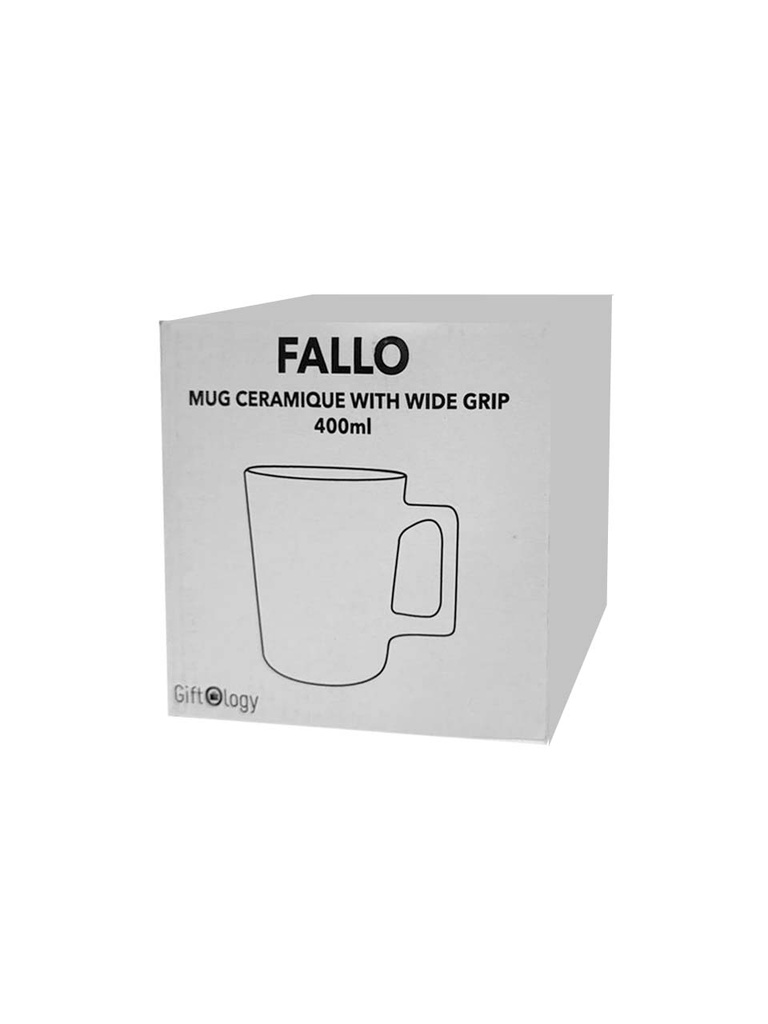 FALLO - Giftology Ceramic Cup with Wide Grip 400 ml - White