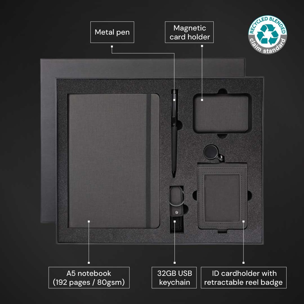 ALMADA - CHANGE ZERO Sustainable 5pc Onboarding Gift Set - Black