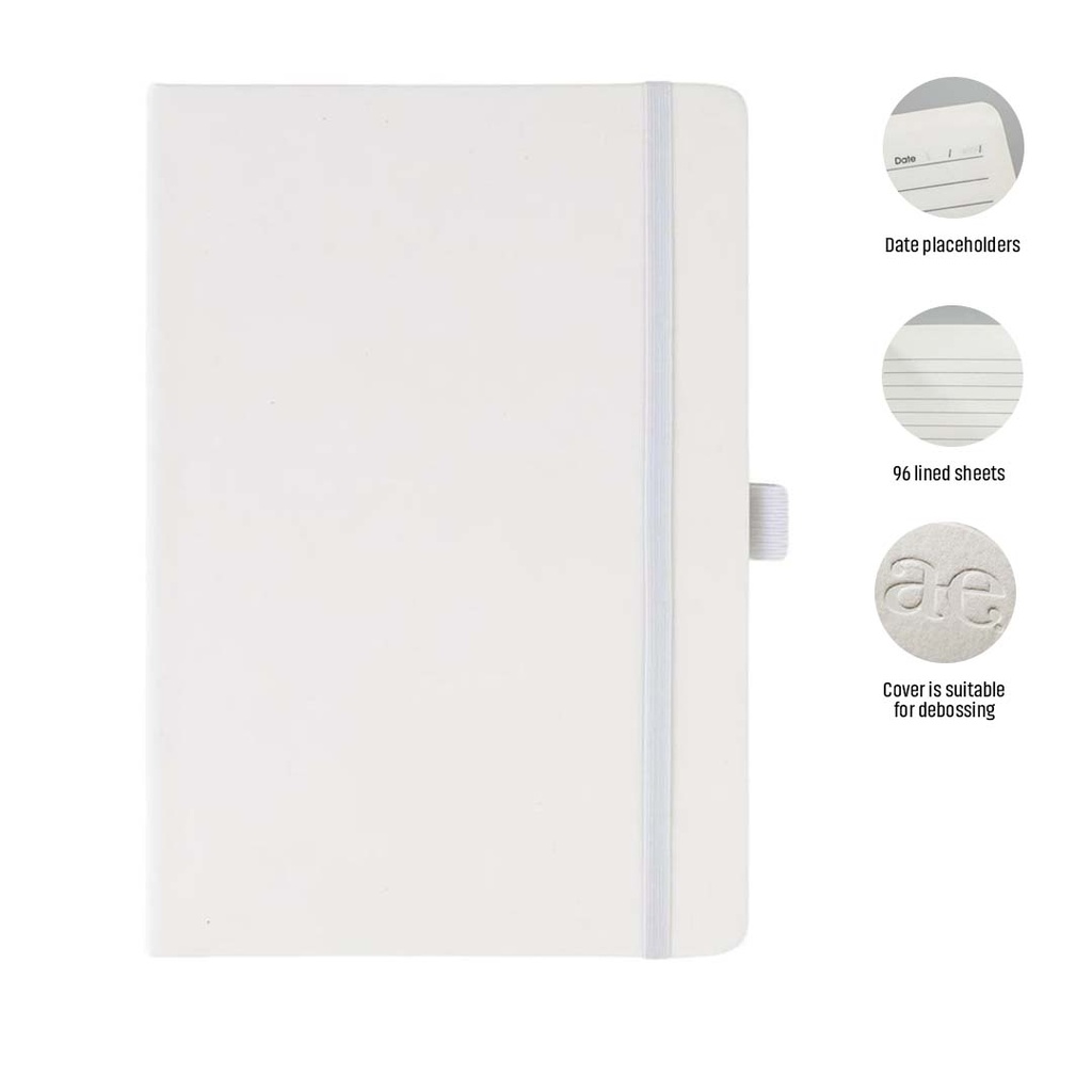 JURSI - Giftology A5 PU Notebook with Pen Loop - White