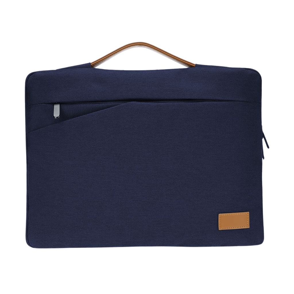 SALCEA - Santhome® 15" Laptop Sleeve - Navy Blue/Tan