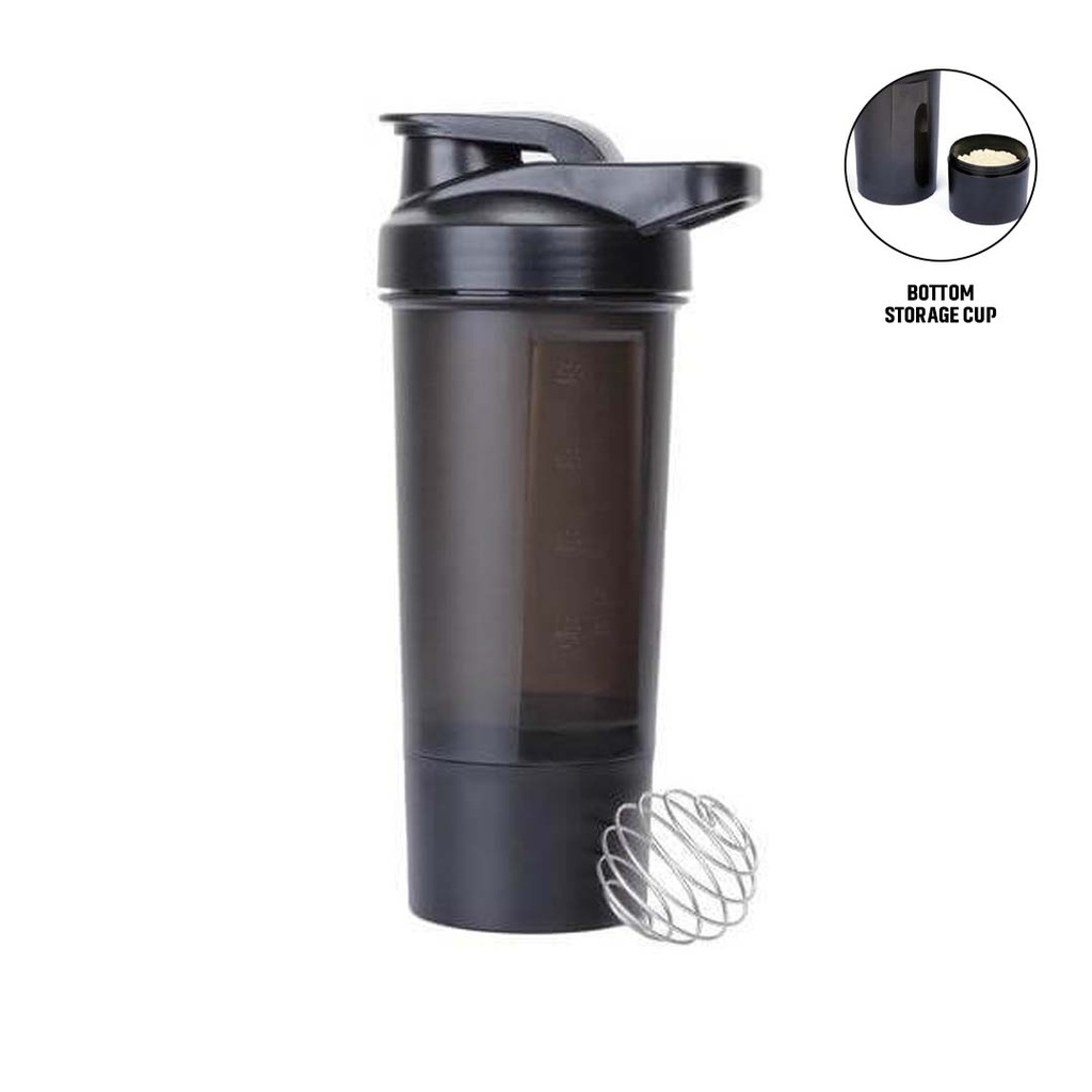 FINIQ - Giftology Protein Shaker Water Bottle with Cup - Black