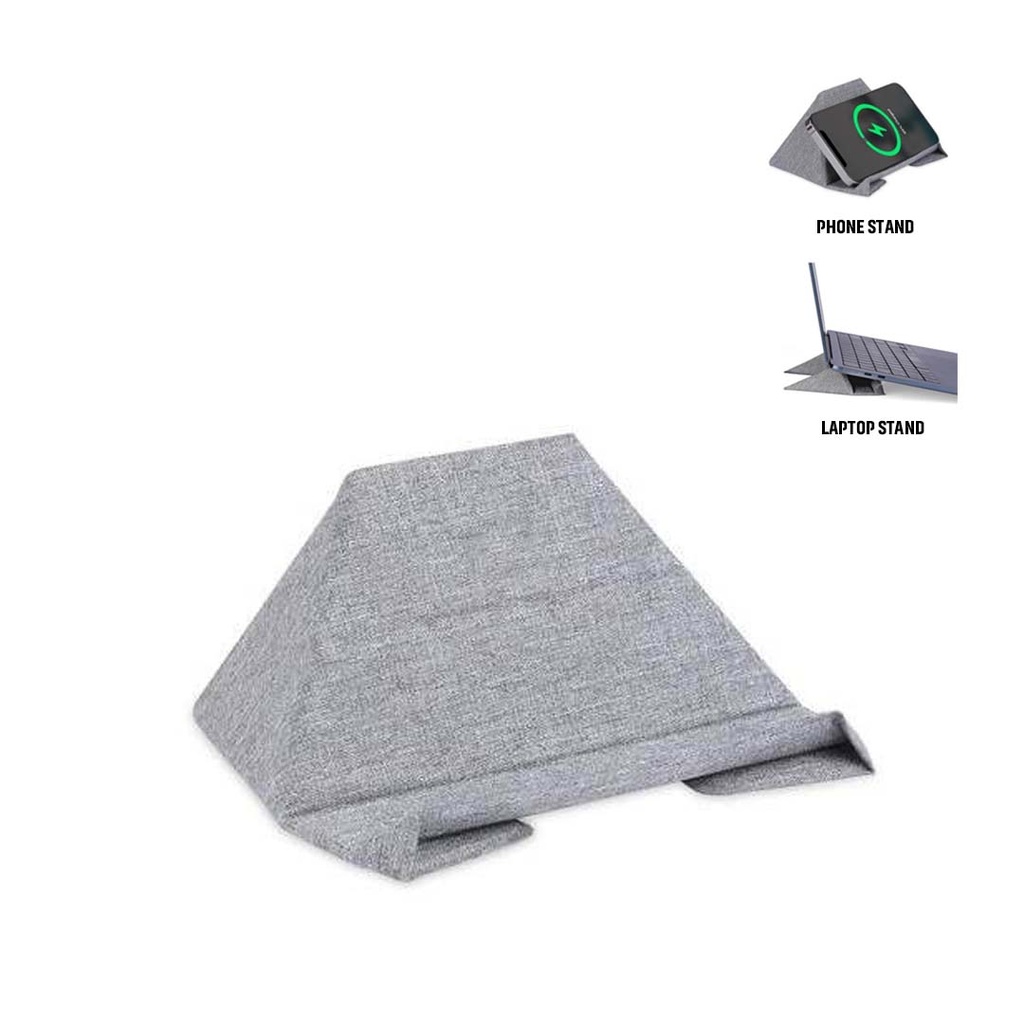 STANDIE - Giftology RPET 2-in-1 Laptop and Phone Stand - Grey