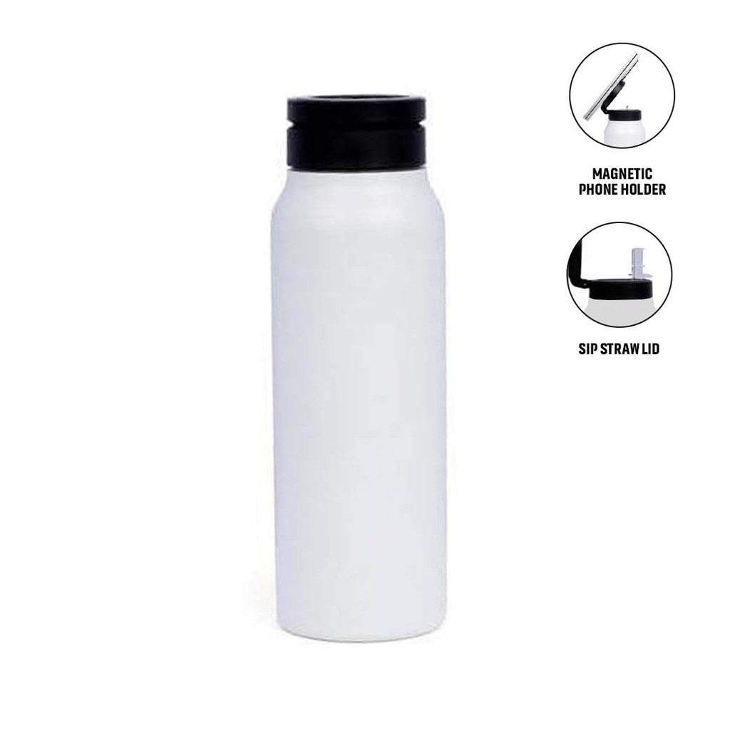 FERRO - Giftology Magnetic Phone Holder Water Bottle 760ml - White