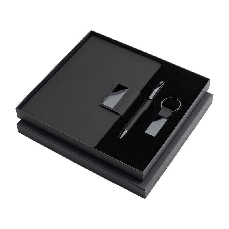 REGENT - Giftology Set of Notebook, Keychain and Pen - Black