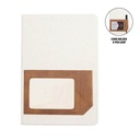 ADANA - Santhome Recycled Canvas A5 Hard Cover Notebook with PU Pocket - Beige