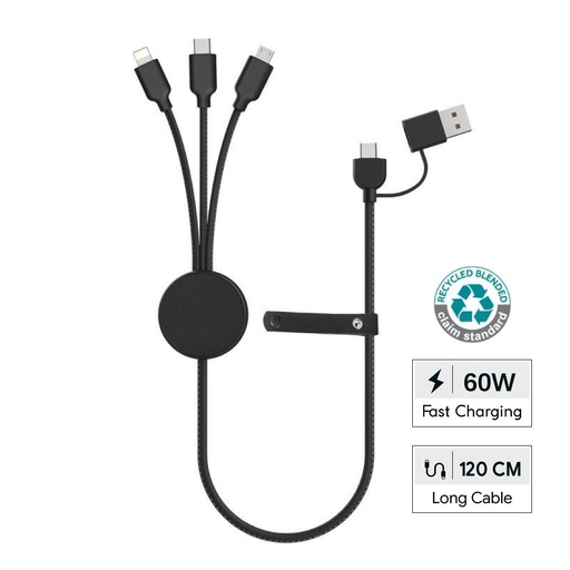 [MTST 1161] KOPER - @memorii Recycled 6-in-1 Charging Cable - Black