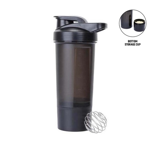 [DWGL 3254] FINIQ - Giftology Protein Shaker Water Bottle with Cup - Black